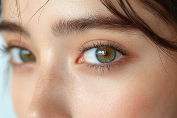 Obraz premium Close-Up Portrait of Woman with Beautiful Eyes and Make-Up