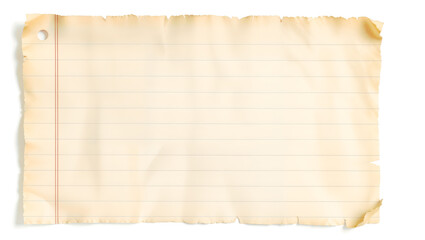 Fototapeta premium A vintage lined paper sheet, torn edges, ideal for backgrounds or creative designs. Generative AI