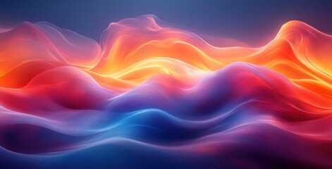 Obraz premium Dynamic gradient wave design vibrant blue orange psychedelic background for music cover event poster abstract art