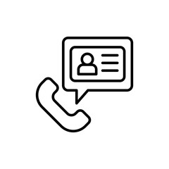 Business card call outline icons, minimalist vector illustration ,simple transparent graphic element .Isolated on white background