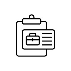 Business card report outline icons, minimalist vector illustration ,simple transparent graphic element .Isolated on white background