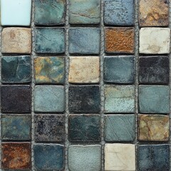 Fototapeta premium A tile wall with a variety of colors and textures