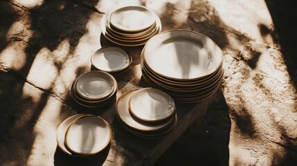 Empty dinner table with scattered plates and tense atmosphere, symbolizing unresolved family conflicts or emotional distance in a domestic setting.