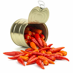 hot chili peppers in tin can