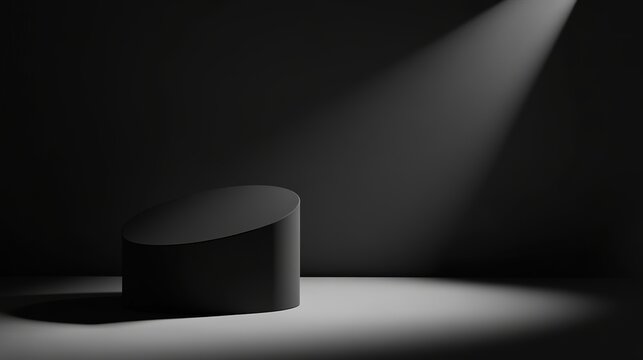 Abstract Dark Studio Room with Spotlight Background for Minimalist Product Showcases