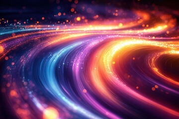 Obraz premium Futuristic Abstract Technology Background with Neon Colors and Dynamic Light Streams