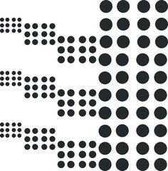 Composition in the form of dots and circles of different sizes.
