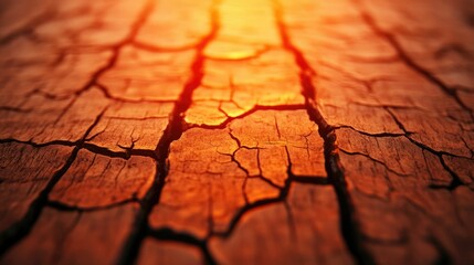 Obraz premium Close up of cracked and peeling bark on a weathered tree trunk with warm golden sunlight illuminating the organic grungy texture