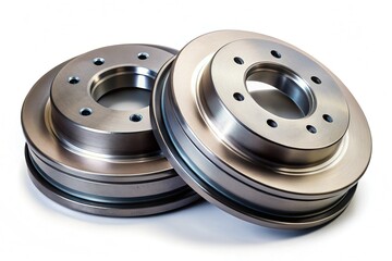 Isolated Car Brake Drums on Transparent Background - Automotive Parts Replacement
