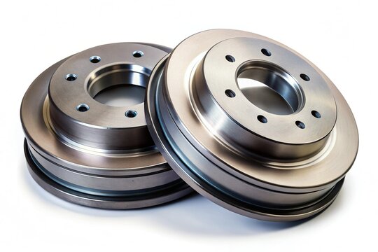 Isolated Car Brake Drums on Transparent Background - Automotive Parts Replacement