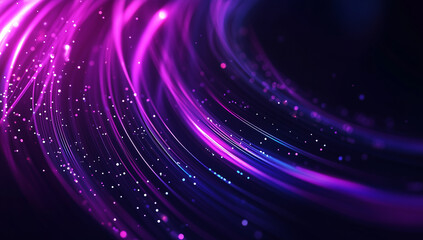 Abstract digital globe with purple glowing lines on a dark blue background, global network and connectivity concept