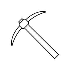 Mining pickaxe,icon vector flat black linear illustration for web and app..eps