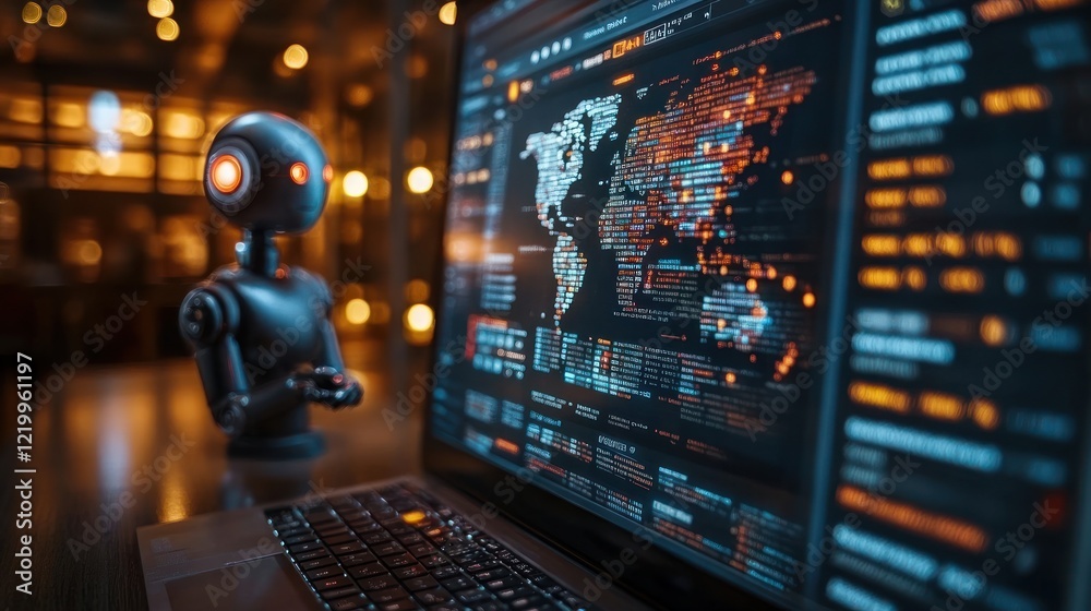 Poster global network monitoring: ai robot & data visualization