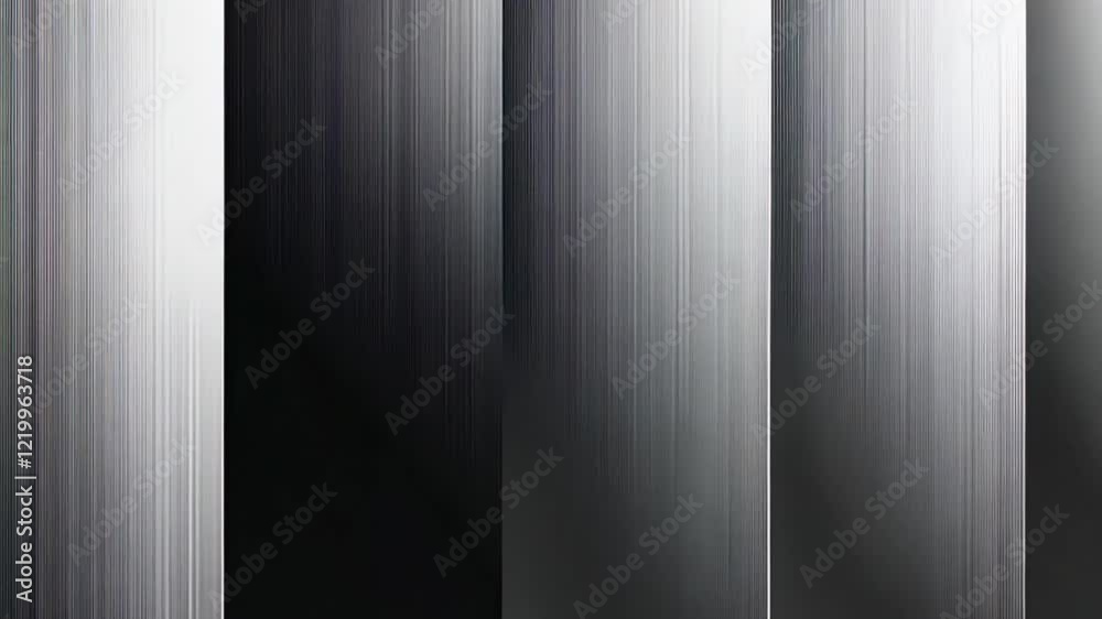 Poster exploring the interplay of light and texture through a metallic landscape in a minimalist setting. g