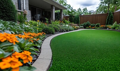 Luxury Backyard Artificial Turf Landscape Design