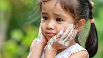 little girl drinking water