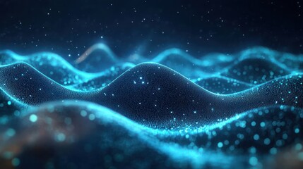 Digital Abstract Wave Flow Light Particles Technology Background