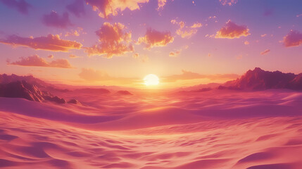 Enchanting anime-style desert sands: a magical anime landscape for gaming art and fantasy themed wallpapers,anime style. Enchanted Oasis. Illustration