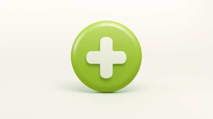 Obraz premium 3D icon of a cross mark in a green circle on a white background. Minimalistic style with front view and high resolution. Perfect for web design, app interfaces, and graphic projects.