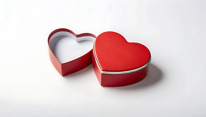 Fototapeta premium Red Heart Shaped Gift Box Open for Valentines Day