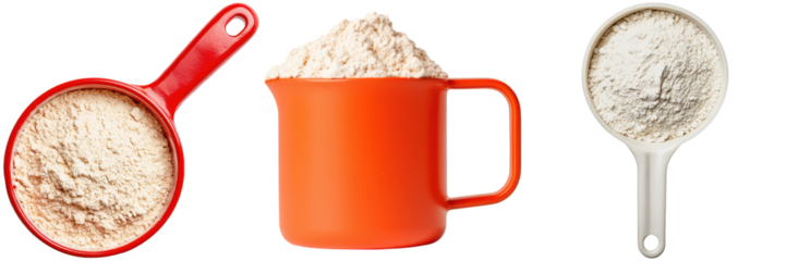 Measuring Ingredients with Red and Orange Tools in Kitchen