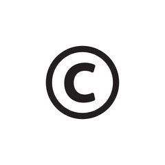 Copyright symbol icon. Vector flat black simple trendy style illustration for web and app..eps