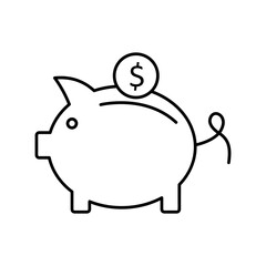 money pig saving icon, vector Bank, finance trendy style illustration for web and app..eps