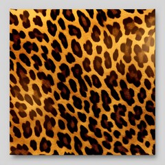 Fototapeta premium Leopard Print Pattern on Square Canvas