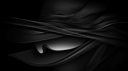 Obraz premium Abstract Black Drape Concealing Mysterious Object