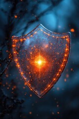 Fototapeta premium Cyber defense - robust digital defense strengthens network integrity against threats, leveraging advanced cybersecurity, defense systems to maintain secure environment in the face of evolving risks.