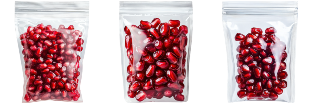 Pomegranate Seeds Packaged in Clear Plastic Bags for Sale