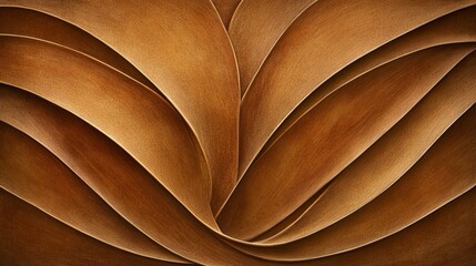 Abstract Brown Curving Wood Panel Design