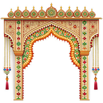 traditional tample door isolated on white