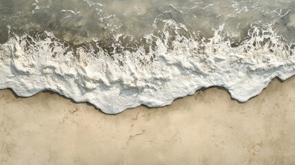 A large wave crashing onto a sandy beach