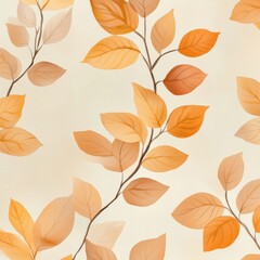 Elegant Autumn Leaf Pattern on Earthy Toned Background