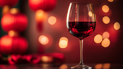 A glass of Chinese New Year wine.
