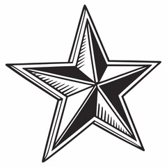 black and white star