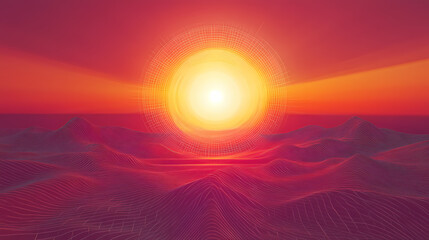 The unending cycle of sunrise and sunset generative ai. Eternal Dawn. Illustration