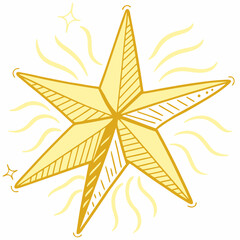 Obraz premium golden star on white background