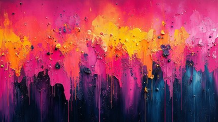 Fototapeta premium Colorful Abstract Paint Splatter on Canvas Creating Vibrant Artistic Expression