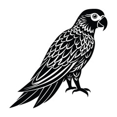 parrot silhouette vector design with white background.