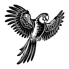 parrot silhouette vector design with white background.