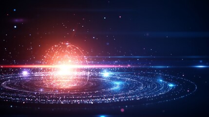 Abstract Glowing Orb Cosmic Energy Field