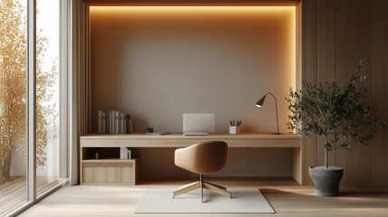 Modern Minimalist Home Office Design With Natural Light
