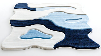 Abstract blue rug design