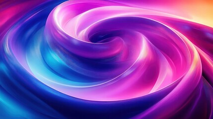 Obraz premium Dynamic Abstract Composition of Glossy Rings in Blue and Purple with Soft Neon Lighting