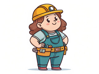 cartoon builder with a helmet and tools. cartoon, boy, vector, illustration, kid, construction, worker, child, people, character, work, builder, smile, person, fun, mechanic, hat, job, art, profession