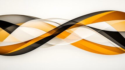 Naklejka premium Abstract Orange Black White Wave Design Background