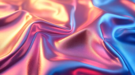 Obraz premium Shimmering Holographic Rainbow Foil with Rippled Surface Captivating Visual Display for Artistic Creativity and Futuristic Aesthetics