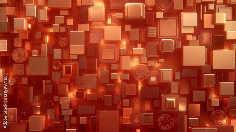 Poster abstract orange geometric cube array background